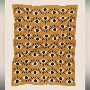 Nazar Eye Baby Blanket in Mustard and Black